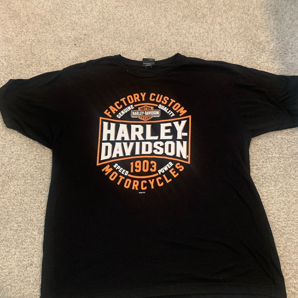Harley-Davidson Black and Orange Graphic Tee